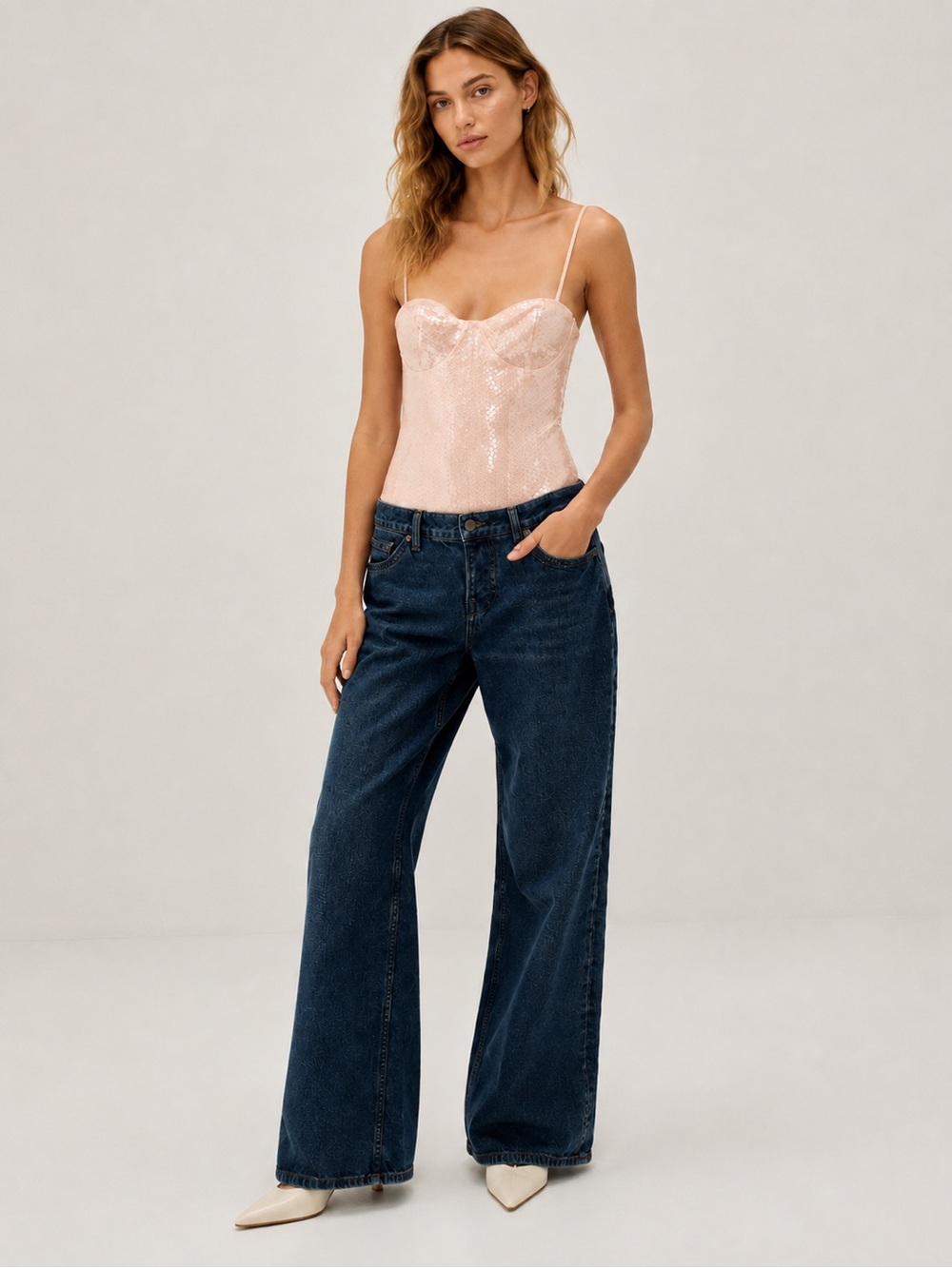 Free People Bali Good Graces Bodysuit in Soft Pink, new with tags, size XS. - Picture 4 of 8
